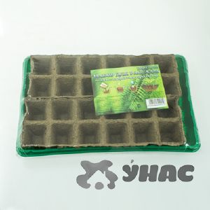Минипарник с торфяными горшочками 24 ячейки 50*50 + крышка