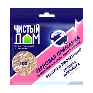 Средство от крыс и мышей Чистый дом зерновая приманка, 100 г