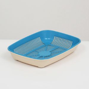 Туалет округлый с сеткой 33,5 х 25 х 6 см, голубой/бежевый 6479295