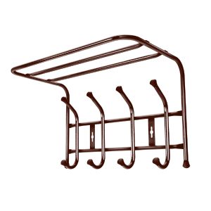 Вешалка настенная с полкой Nika, 4 крючка, 40,5 x 26,5 x 24,5 см, медный антик