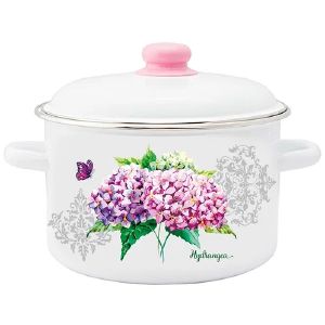 Кастрюля эмалированная 5,5 л Гортензия ТМ Appetite 1RD221М