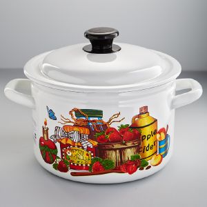 Кастрюля эмалированная 4,0 л, КМЗ, Вишневый сад 41704-142/6-У4