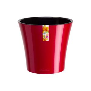 [049095] ГОРШОК АРТЕ 1,2 л.  красный-черный d-13,5 h-12,5 см