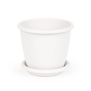 Горшок для цветов Альтернатива Афина, с поддоном, 3 л, белый М6541