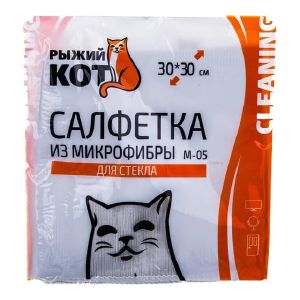 Салфетка из микрофибры M-05 для стекла, цвет: серый, размер: 30х30см