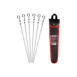 Набор шампуров ECOS 450*10*0,7мм, угловой, с витком, 6шт., в чехле