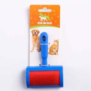 Пуходерка без капель полукруглая, 8,5 х 13 см, синяя   7437956