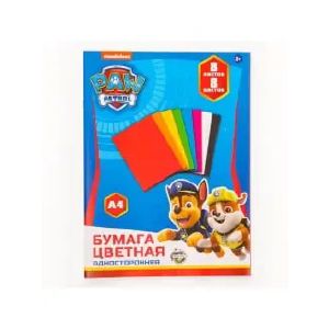 Бумага цветная односторонняя А4, 8 листов, 8 цветов, PAW PATROL 4437457