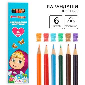 Карандаши цветные 6 цветов, Маша и Медведь   7689650