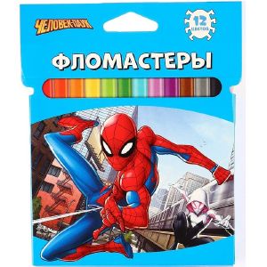 Фломастеры «Человек паук», 12 цветов, вентилируемый колпачок   9631831