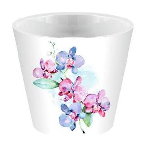 [ING6196ГЛ] Горшок для цветов Фиджи Орхид  Деко D 160 мм/1,6 л голубая орхидея