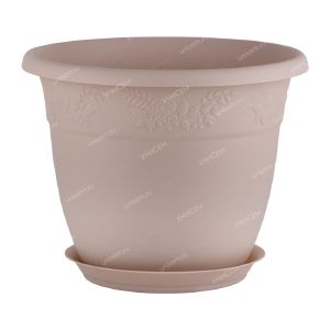 [М 3054] Кашпо РЯБИНА D190мм 2,3л с поддоном латте