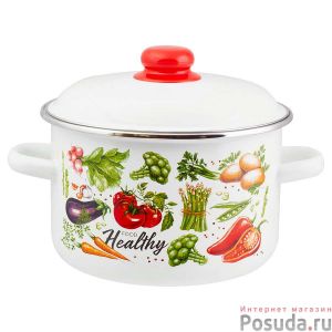 [1RD201M] Кастрюля эмал цил Veggies 4,0л ТМ Appetite