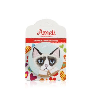 Зеркало Ameli компактное , с рисунком в ассортименте D7см