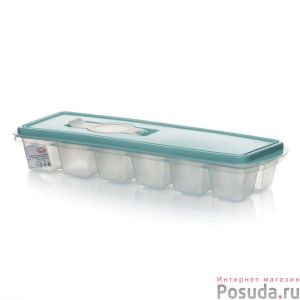 [М 1251] Форма для льда КУБИКИ с крышкой и клапаном (Аквамарин)