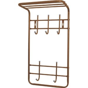 Вешалка настенная с полкой Nika, 5 крючков, 40 x 71 x 27 см, медный антик