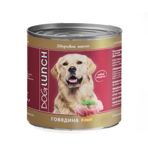 Влажный корм для собак Dog Lunch Говядина в соусе 750 г, ж/б