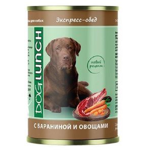 Влажный корм для собак Dog Lunch Экспресс-обед с бараниной и овощами 410 г, ж/б 9720