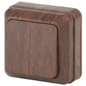 Выключатель о/у Эра Intro Quadro одноклавишный 10А-250В IP20 Венге