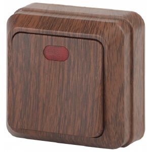 Выключатель о/у Эра Intro Quadro одноклавишный с подсветкой 10А-250В IP20 Венге 2-102-10