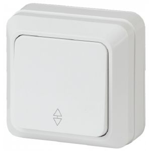 Переключатель о/у Эра Intro Quadro одноклавишный 10А-250В IP20 Белый