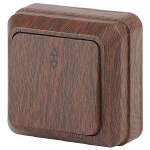 Переключатель о/у Эра Intro Quadro одноклавишный 10А-250В IP20 Венге