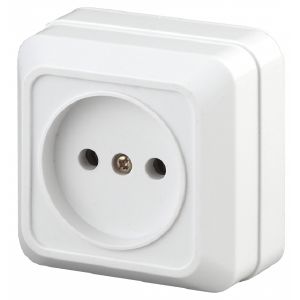 Розетка о/у Эра Intro Quadro одинарная б/з 16А-250В IP20 Белый