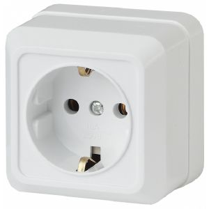 Розетка о/у Эра Intro Quadro одинарная с/з 16А-250В IP20 Белый