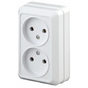 Розетка о/у Эра Intro Quadro двойная б/з 16А-250В IP20 Белый