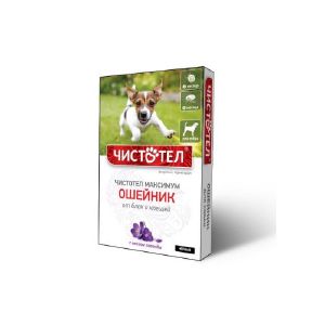 ЧИСТОТЕЛ МАКСИМУМ 65 см ошейник от блох и клещей для собак черный коробка C608