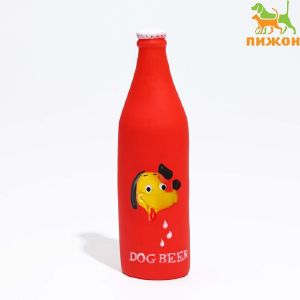 Игрушка пищащая «Dog BEER» для собак, 19 х 5,2 см, красная   7159746