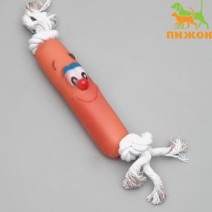 Игрушка на канате «Сосиска» для собак, 30 см (сосиска 14 см) 3122056