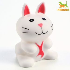 Игрушка пищащая «Кот» для собак, 8,5 см, белая 9131718