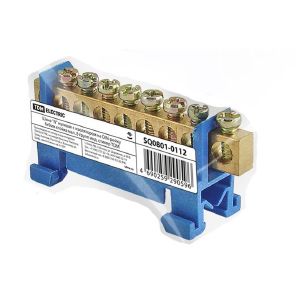 Шина 6х9мм 8 групп TDM N нулевая с изолят.на DIN-рейку стойка малая SQ0801-0112