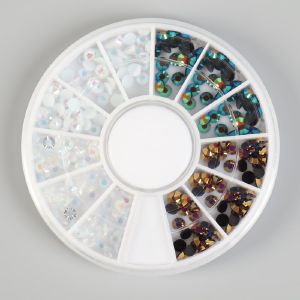 Стразы для декора, 3 мм, разноцветная голография