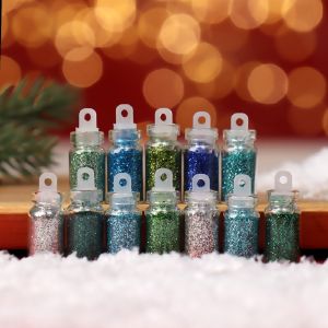 Блёстки для декора «Снежный вихрь», мелкие, 12 бутылочек