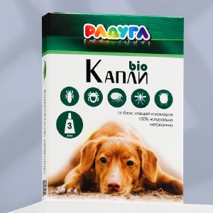 Капли «Радуга БИО» для собак от блох, клещей, комаров, 3 х 1 мл   3858868