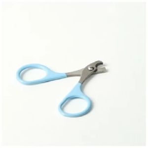 Ножницы-когтерезы с прорезиненными ручками, отверстие 6 мм, голубые   6960808