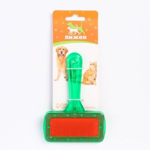 Пуходерка «Симпл» с прозрачной ручкой, без капель, 9,5 х 13,8 см, зелёная   7437887