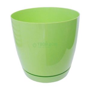 [058081] 0741-007 Кашпо Toscana+подд.-круг d13 h12,5 см1.60 л салатовый (Zielony jasny)
