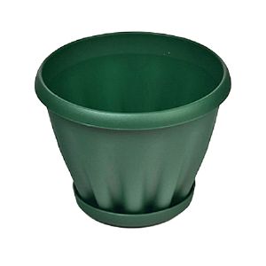 [044170] Горшок «Знатный» темно-зеленый с поддоном d140 1 л