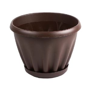 [044169] Горшок «Знатный» шоколадный с поддоном d140 1 л