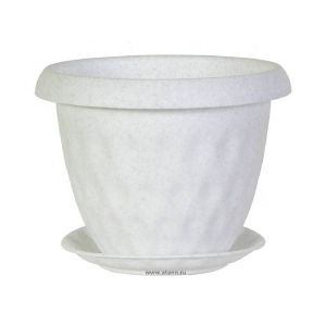 [С126МРА] Горшок для растений «Розетта» 1,7л Д170 c поддоном мрамор