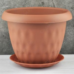 [С126ТЕР] Горшок для растений «Розетта» 1,7л Д170 c поддоном терракот
