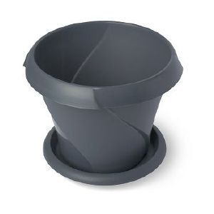 [С384СЕР] Кашпо «Флориана» с поддонником 0,7л Д135 серое