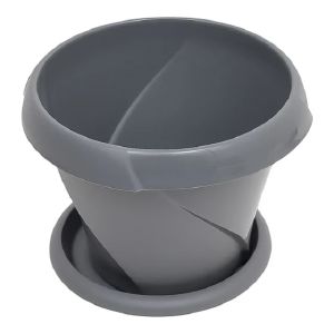 Кашпо «Флориана» с поддонником 1,4л Д170 серое С385СЕР