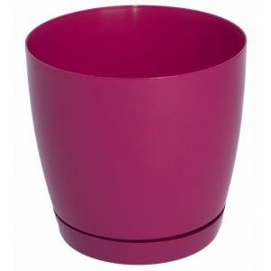 [048872] Кашпо Toscana+подд.-круг d13 h12,5 см1.60 л ягодный (jagodowy)