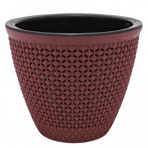 Кашпо Ротанг d-15,5 h-17 см 1,6 л Бордо-Черный КШ-7986 061652