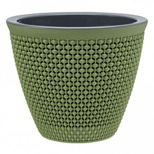 Кашпо Ротанг Оливковый D-15,5 H-17 см 1,6 л КШ-9061 062688