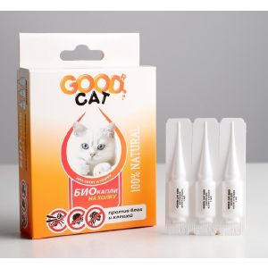 БИОкапли GOOD CAT для котят и кошек от блох и клещей, 3 х 1мл   2855878